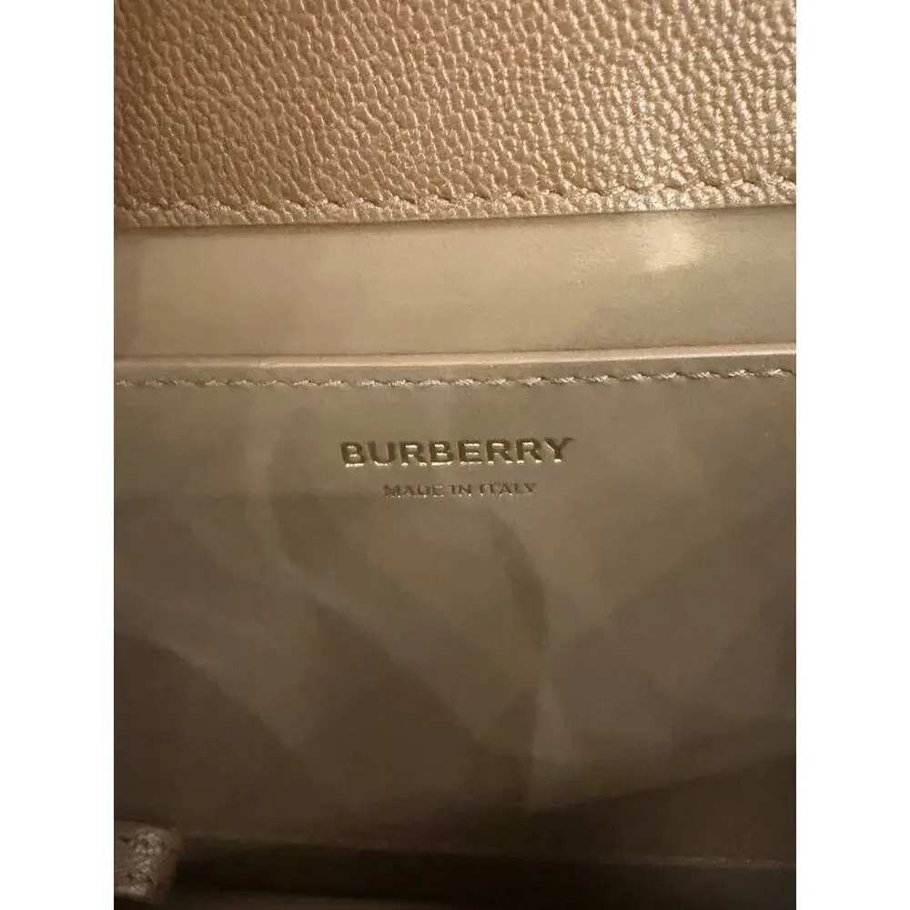 Burberry Brown Leather Messenger Bag with Vintage Check Strap